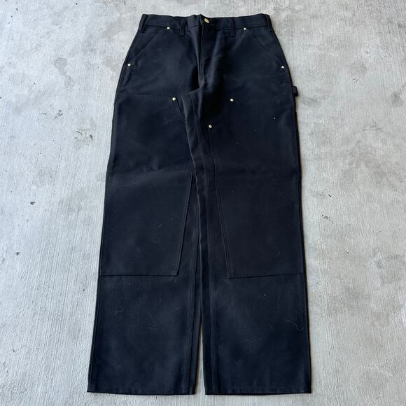 Vintage Y2K Carhartt black double knee work wear carpenter pants - Picture 1 of 8